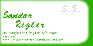 sandor rigler business card